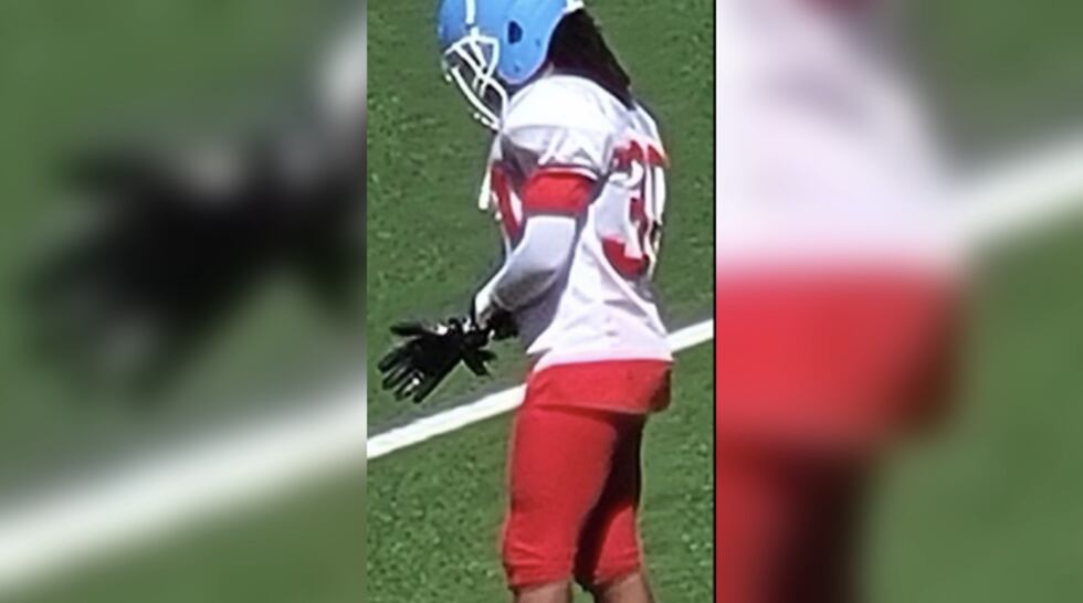 Monterey football player, Zaidyn Ward, in uniform.
