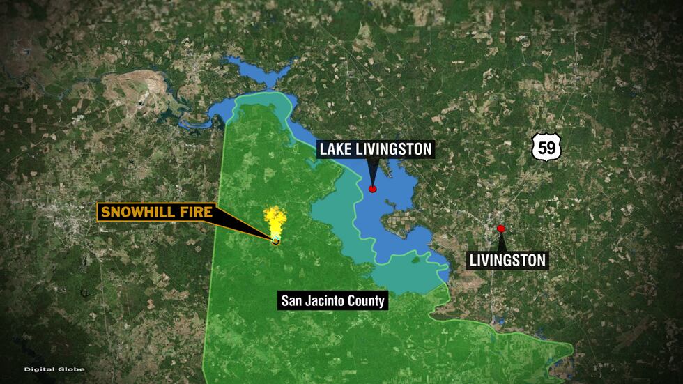The Texas A&M Forest Service is working to contain the so-called "Snowhill Fire" along FM 946...