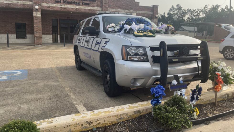 Officer Joshua Clouse's patrol unit has been parked outside the Cameron Police Department.