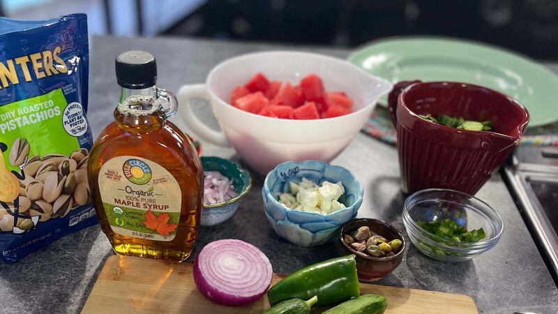 Watermelon-cucumber salad by Mama Steph