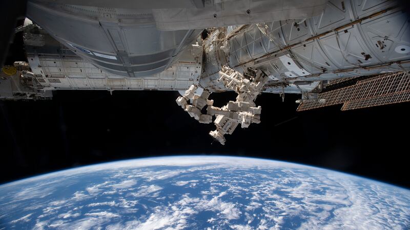 The International Space Station, pictured on November 21, 2022, as it flew 270 miles above the...