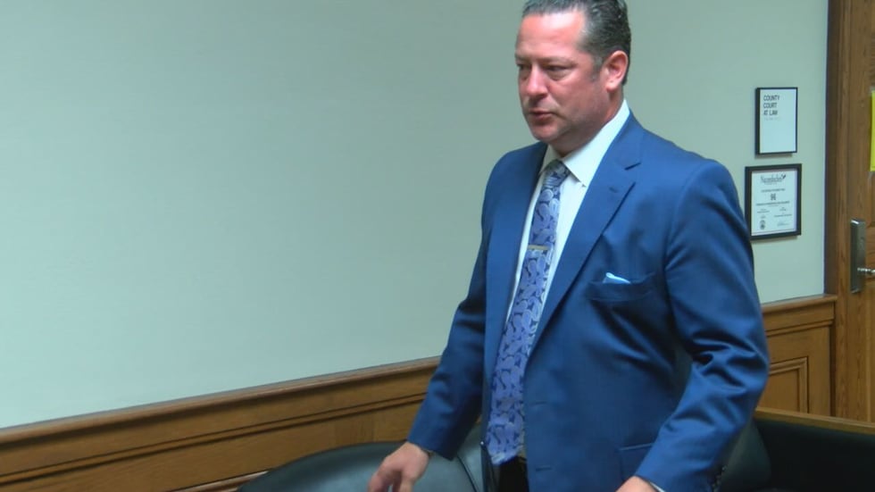 Richard Hill's attorney, Jeff Adams outside Nacogdoches County Court of Law