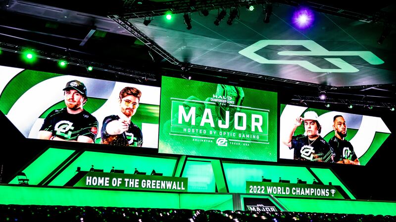 Mainstage at Esports Stadium Arlington prepped and ready for the HCS Arlington Major hosted by...