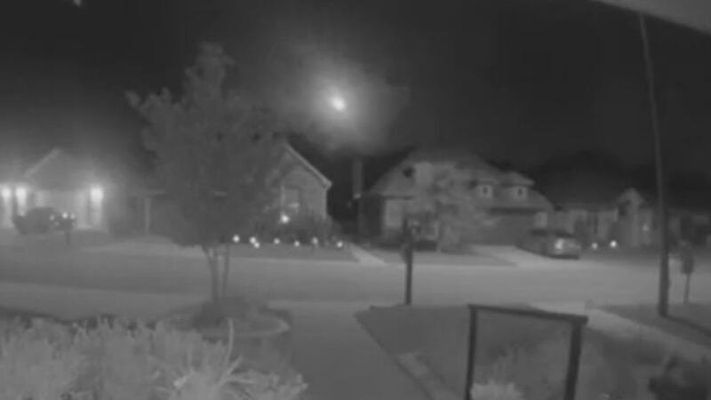 A doorbell camera in College Station, Texas captured a fireball in the sky Sunday night.