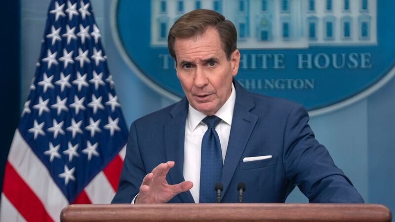 National Security Council spokesman John Kirby speaks Tuesday, Oct. 24, 2023, during a...