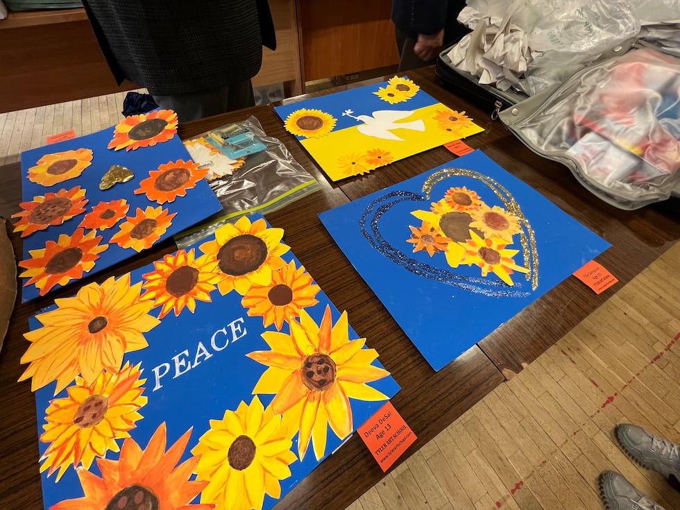 The creations of students from the Tyler Art School were presented to Ukrainian refugees in...