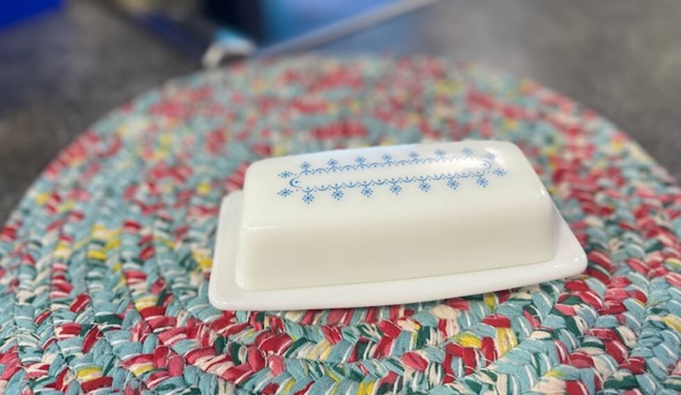 Pyrex butter dish